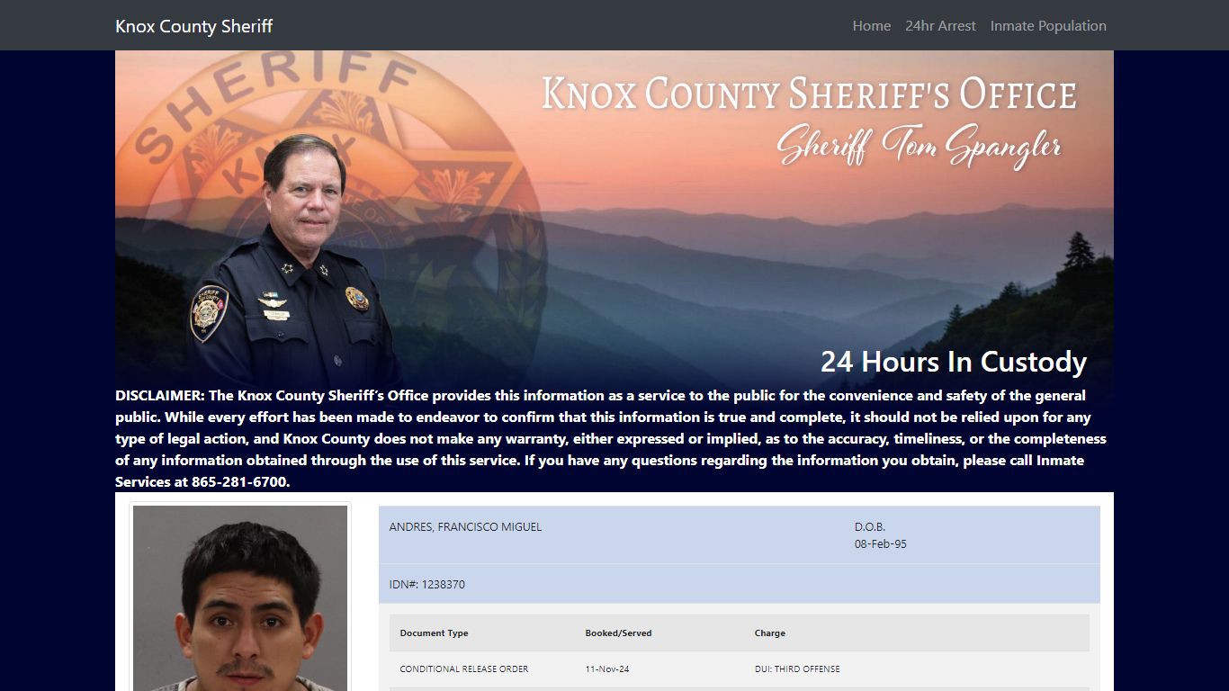 Knox County Tennessee - Sheriff - 24 Hour Arrests