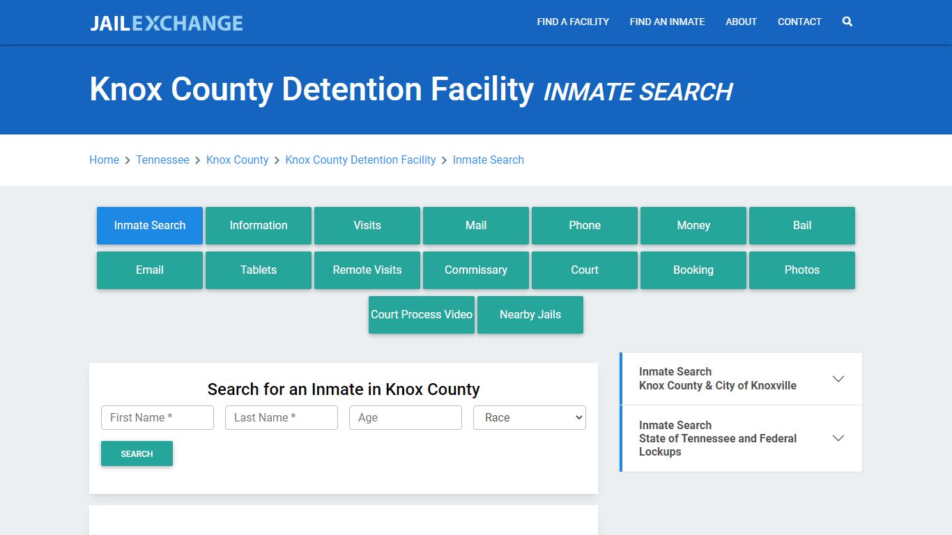 Knox County Detention Facility Inmate Search - Jail Exchange