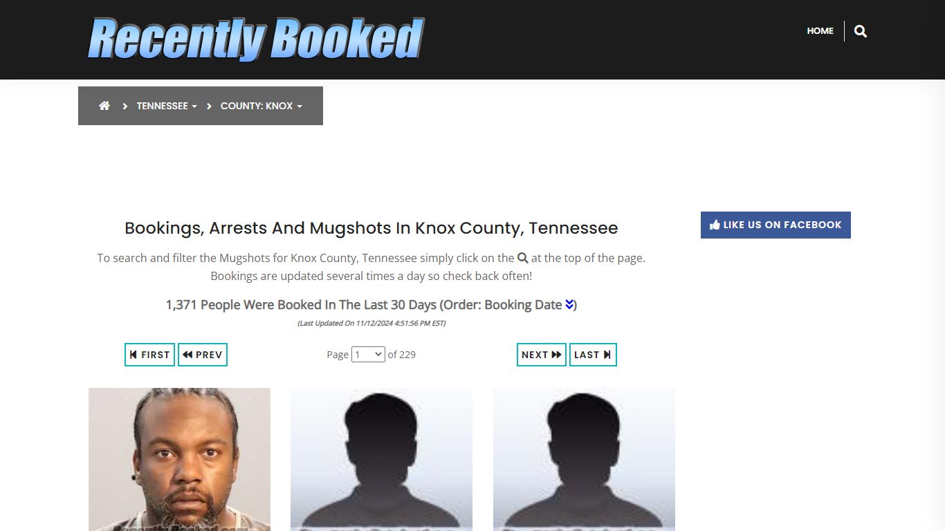 Bookings, Arrests and Mugshots in Knox County, Tennessee - Recently Booked