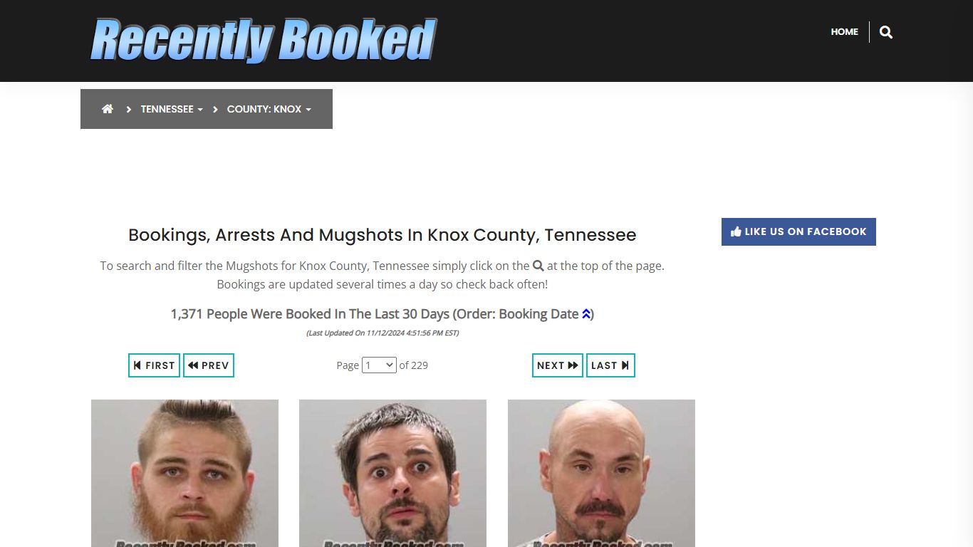 Bookings, Arrests and Mugshots in Knox County, Tennessee - Recently Booked